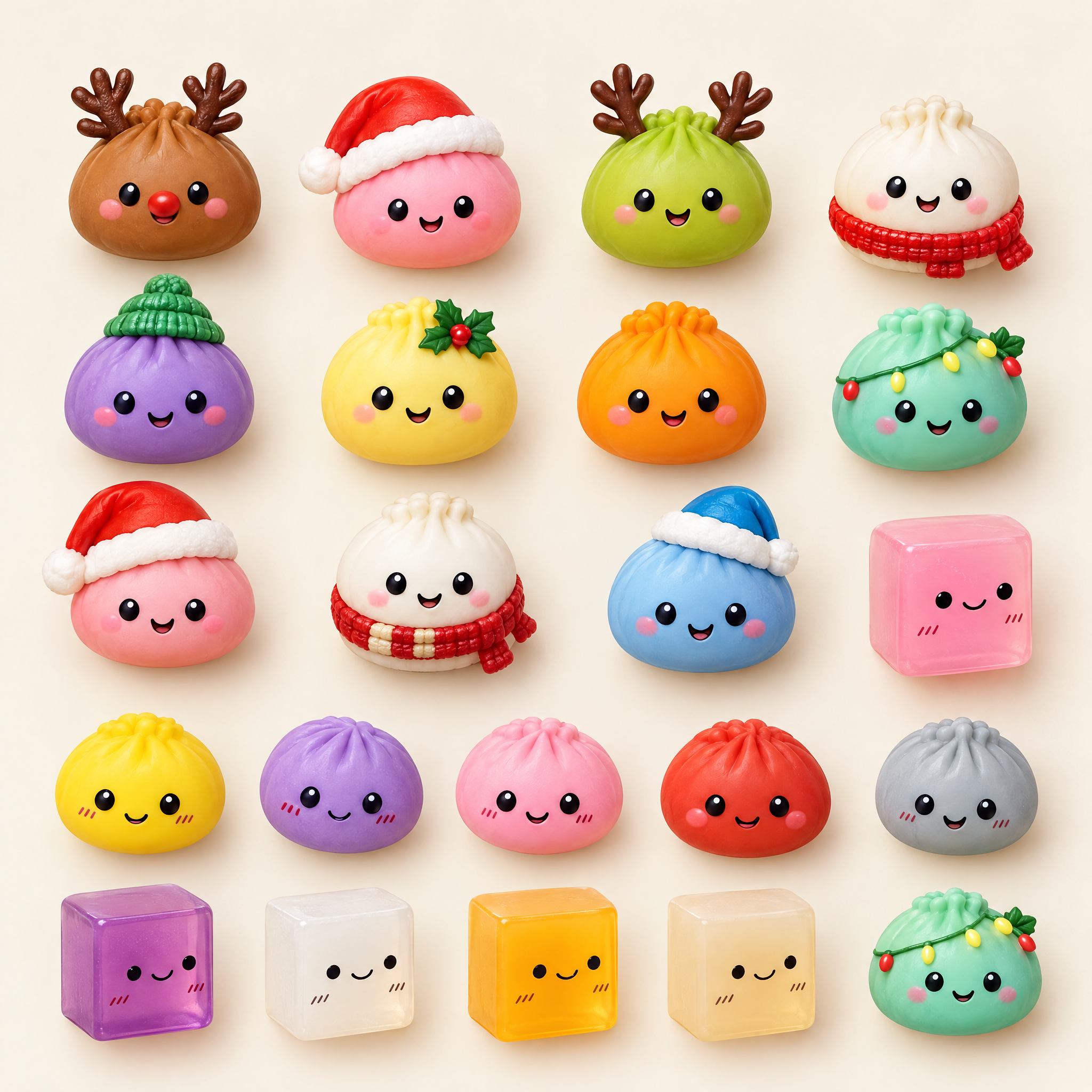 Examples of the mini dumpling squishy designs